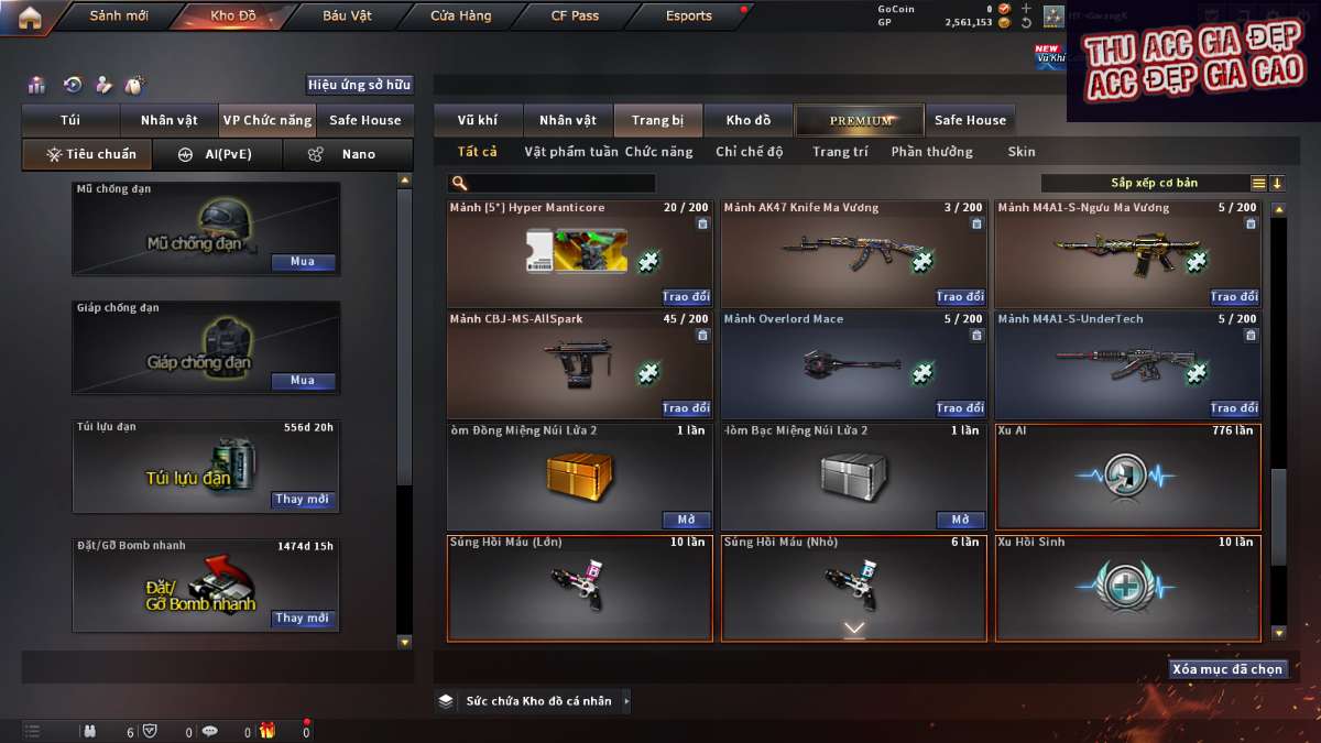 shop acc cf uy tin gia re
